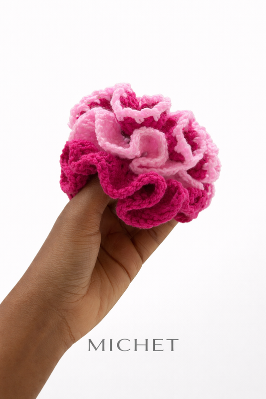 MICHET Blossom Crochet Scrunchie Set (3-Piece)