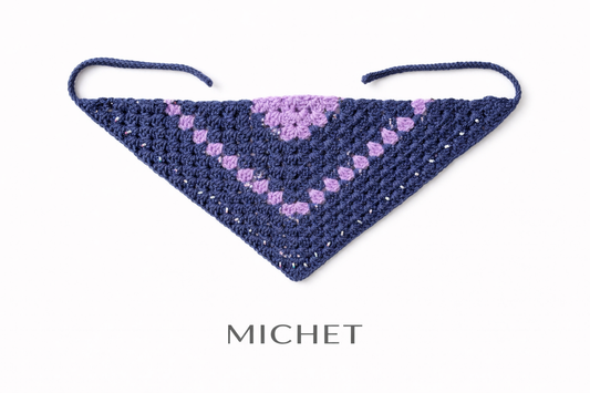 Indigo Bloom Crochet Bandana