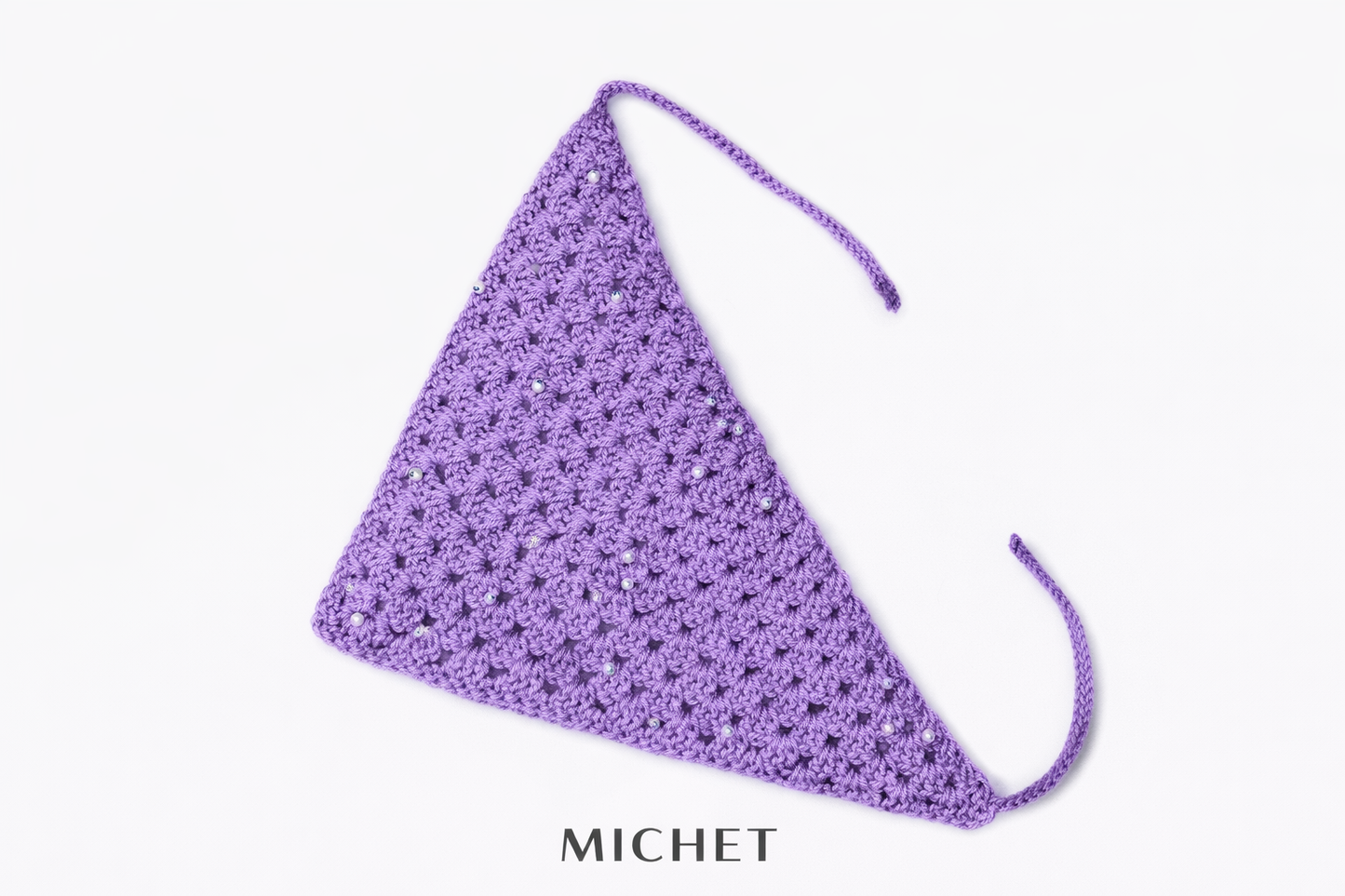 MICHET Lavender Pearl Crochet Bandana