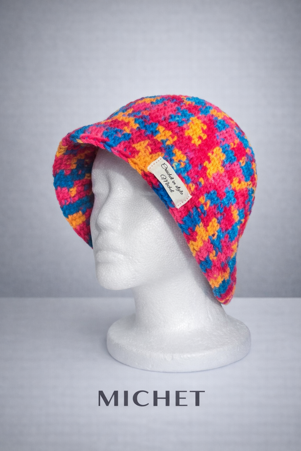 MICHET Mosaic Crochet Bucket Hat