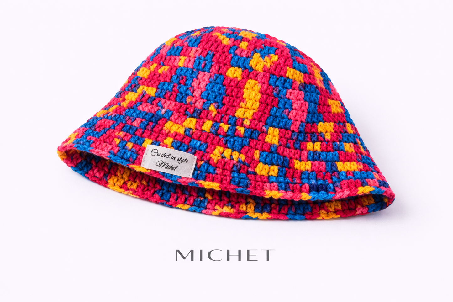 MICHET Mosaic Crochet Bucket Hat
