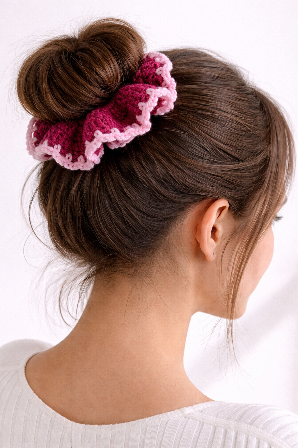 MICHET Blossom Crochet Scrunchie Set (3-Piece)